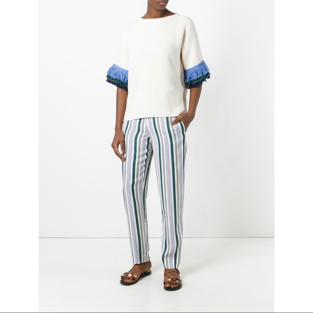 Tory Burch Blue / Green Striped Pants 💙💚